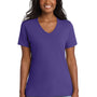 Port & Company Womens Core Short Sleeve V-Neck T-Shirt - Purple