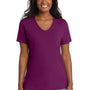 Port & Company Womens Core Short Sleeve V-Neck T-Shirt - Raspberry Purple