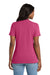 Port & Company LPC54V Womens Core Short Sleeve V-Neck T-Shirt Sangria Pink Model Back