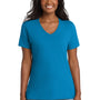 Port & Company Womens Core Short Sleeve V-Neck T-Shirt - Sapphire Blue
