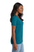 Port & Company LPC54V Womens Core Short Sleeve V-Neck T-Shirt Teal Blue Model Side