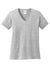 Port & Company LPC54V Womens Core Short Sleeve V-Neck T-Shirt Ash Grey Flat Front