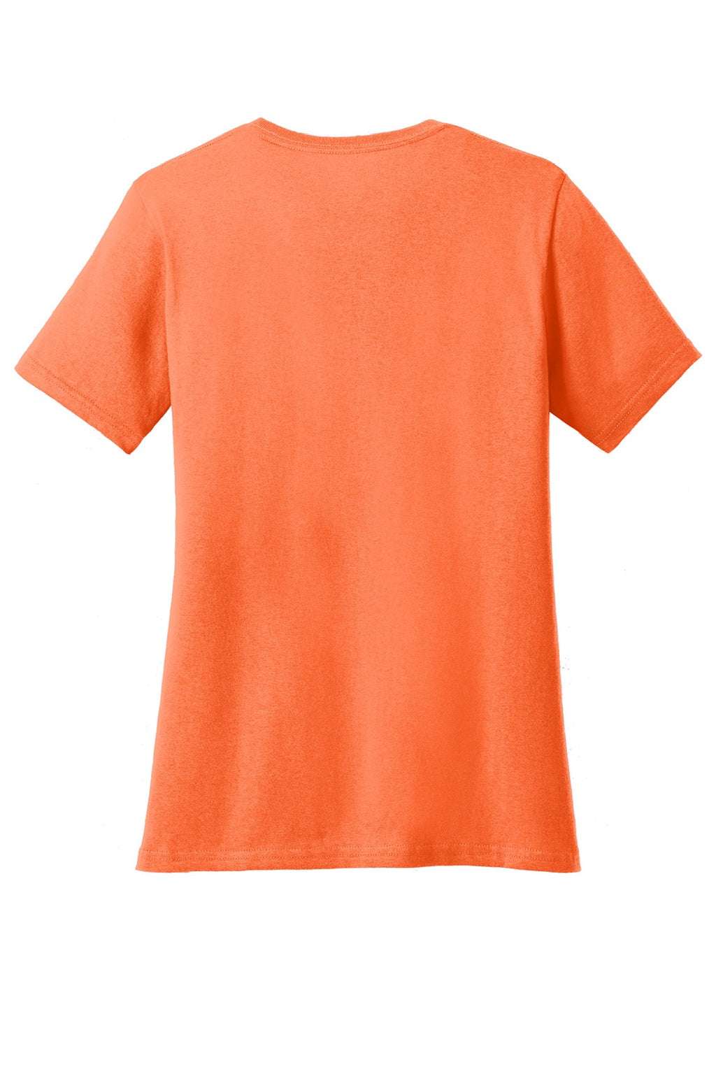 Port & Company LPC54V Womens Core Short Sleeve V-Neck T-Shirt Neon Orange Flat Back