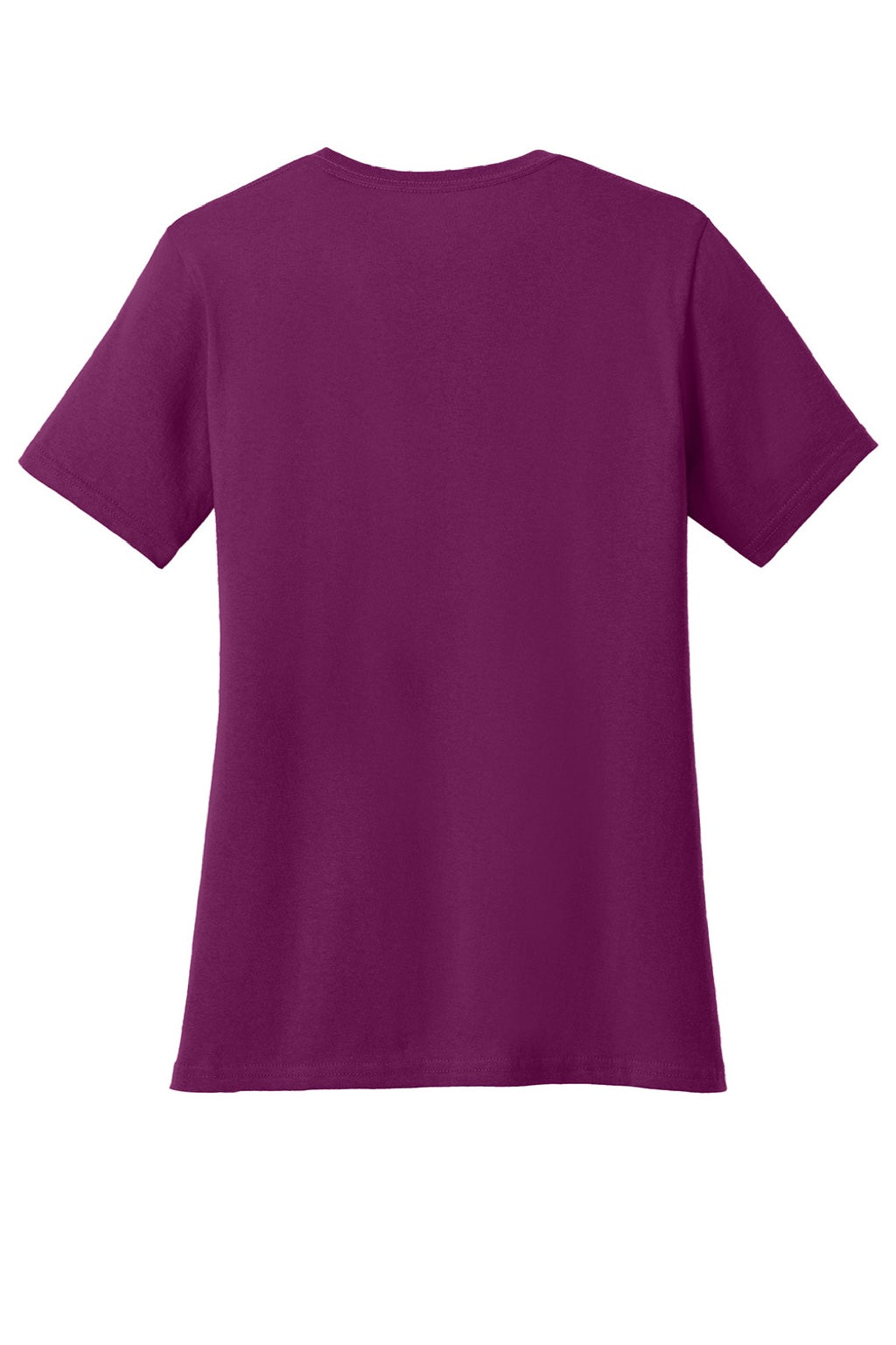 Port & Company LPC54V Womens Core Short Sleeve V-Neck T-Shirt Raspberry Purple Flat Back