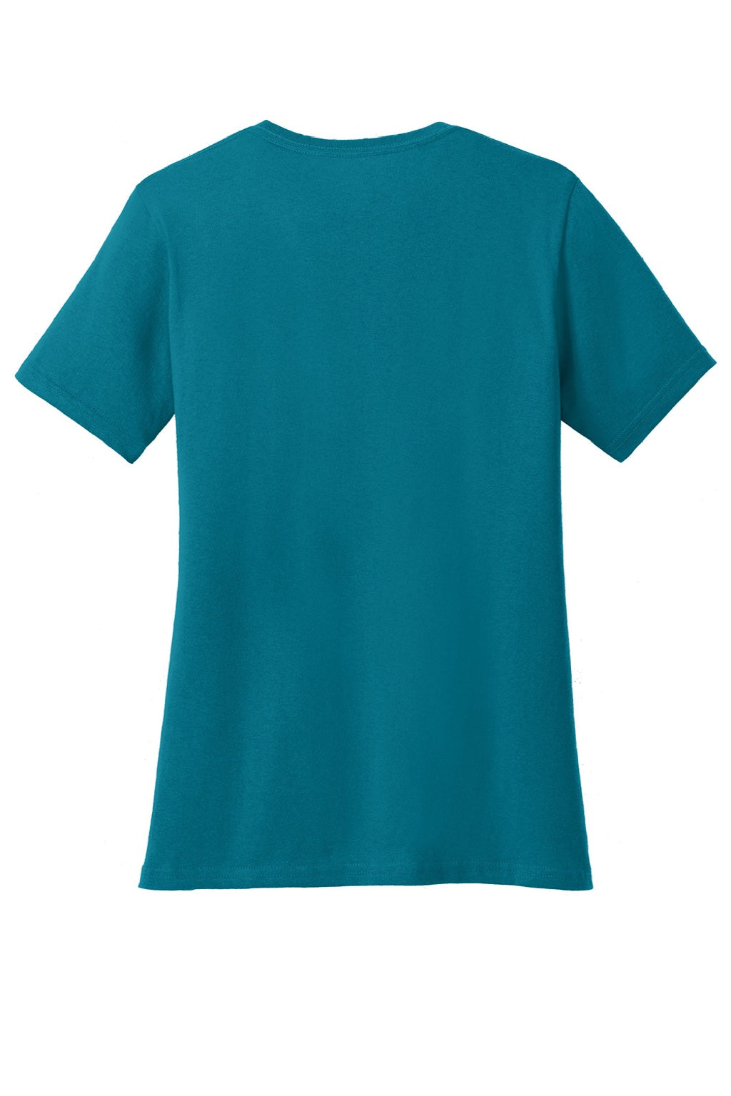Port & Company LPC54V Womens Core Short Sleeve V-Neck T-Shirt Teal Blue Flat Back