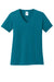 Port & Company LPC54V Womens Core Short Sleeve V-Neck T-Shirt Teal Blue Flat Front