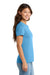 Port & Company LPC61 Womens Essential Short Sleeve Crewneck T-Shirt Aquatic Blue Model Side