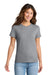 Port & Company LPC61 Womens Essential Short Sleeve Crewneck T-Shirt Heather Grey Model Front