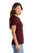 Port & Company LPC61 Womens Essential Short Sleeve Crewneck T-Shirt Athletic Maroon Model Side