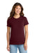 Port & Company LPC61 Womens Essential Short Sleeve Crewneck T-Shirt Athletic Maroon Model Front