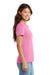 Port & Company LPC61 Womens Essential Short Sleeve Crewneck T-Shirt Candy Pink Model Side
