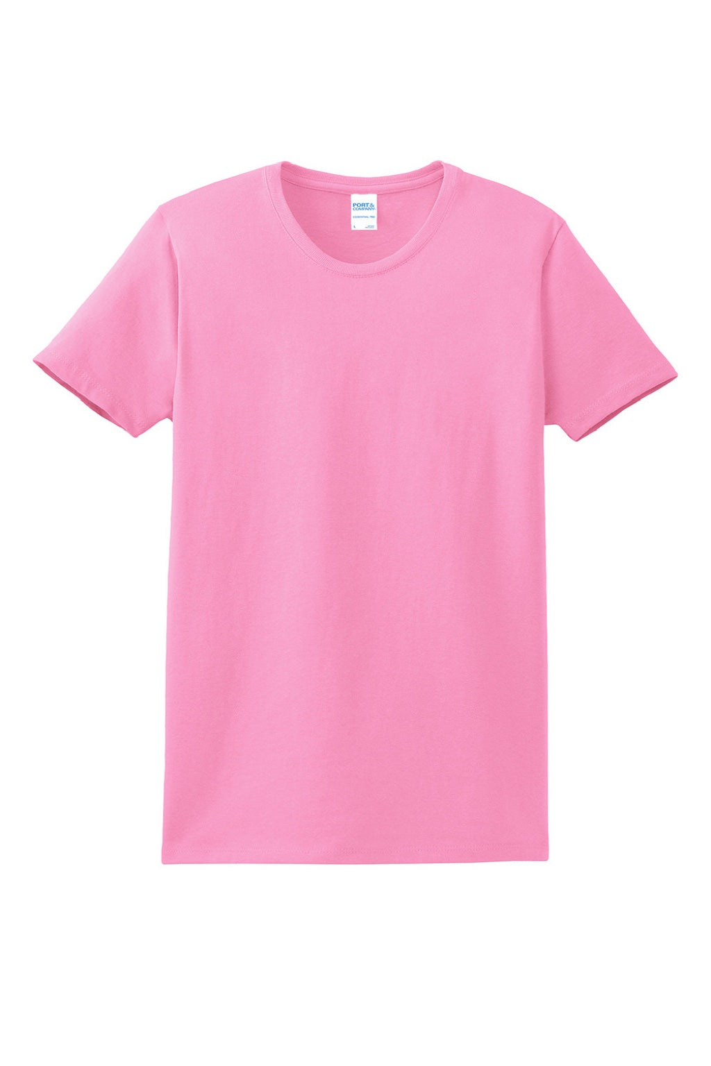 Port & Company LPC61 Womens Essential Short Sleeve Crewneck T-Shirt Candy Pink Flat Front
