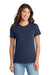 Port & Company LPC61 Womens Essential Short Sleeve Crewneck T-Shirt Navy Blue Model Front