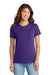 Port & Company LPC61 Womens Essential Short Sleeve Crewneck T-Shirt Purple Model Front