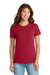 Port & Company LPC61 Womens Essential Short Sleeve Crewneck T-Shirt Red Model Front