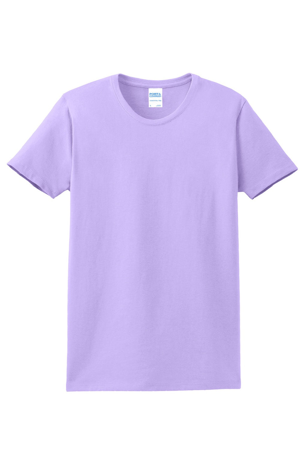 Port & Company LPC61 Womens Essential Short Sleeve Crewneck T-Shirt Lavender Purple Flat Front