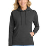 Port & Company Womens Core Fleece Hooded Sweatshirt Hoodie w/ Pouch Pocket - Heather Dark Grey