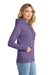 Port & Company LPC78H Womens Core Fleece Hooded Sweatshirt Hoodie w/ Pouch Pocket Heather Purple Model Side