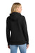 Port & Company LPC78H Womens Core Fleece Hooded Sweatshirt Hoodie w/ Pouch Pocket Jet Black Model Back