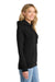 Port & Company LPC78H Womens Core Fleece Hooded Sweatshirt Hoodie w/ Pouch Pocket Jet Black Model Side