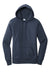 Port & Company LPC78H Womens Core Fleece Hooded Sweatshirt Hoodie w/ Pouch Pocket Navy Blue Flat Front