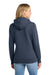 Port & Company LPC78H Womens Core Fleece Hooded Sweatshirt Hoodie w/ Pouch Pocket Navy Blue Model Back