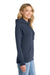 Port & Company LPC78H Womens Core Fleece Hooded Sweatshirt Hoodie w/ Pouch Pocket Navy Blue Model Side