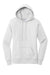 Port & Company LPC78H Womens Core Fleece Hooded Sweatshirt Hoodie w/ Pouch Pocket White Flat Front