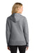 Port & Company LPC78ZH Womens Core Pill Resistant Fleece Full Zip Hooded Sweatshirt Hoodie w/ Pockets Heather Grey Model Back