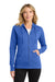 Port & Company LPC78ZH Womens Core Pill Resistant Fleece Full Zip Hooded Sweatshirt Hoodie w/ Pockets Royal Blue Model Front