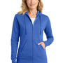 Port & Company Womens Core Pill Resistant Fleece Full Zip Hooded Sweatshirt Hoodie w/ Pockets - Royal Blue