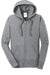 Port & Company LPC78ZH Womens Core Pill Resistant Fleece Full Zip Hooded Sweatshirt Hoodie w/ Pockets Heather Grey Flat Front