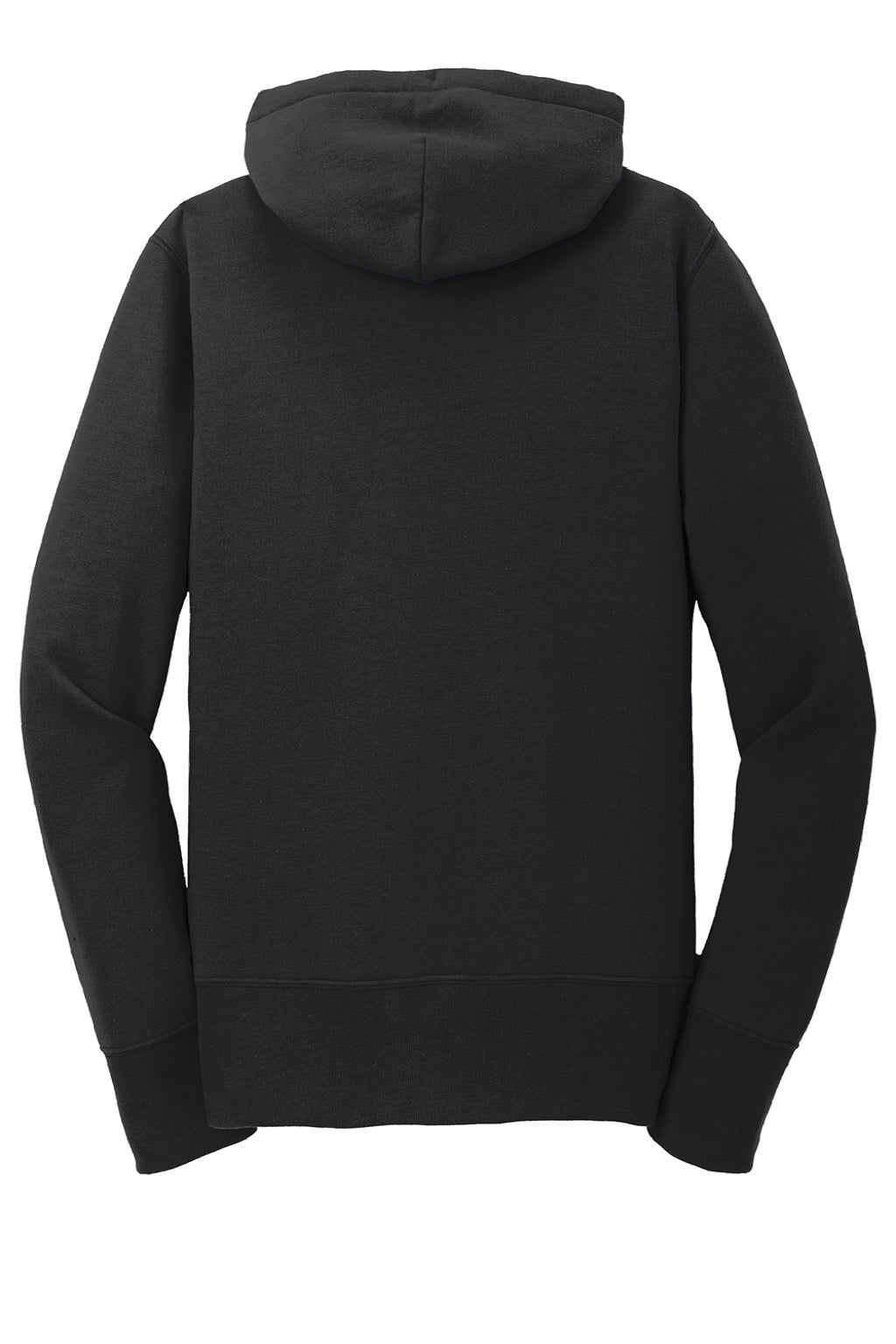 Port & Company LPC78ZH Womens Core Pill Resistant Fleece Full Zip Hooded Sweatshirt Hoodie w/ Pockets Jet Black Flat Back