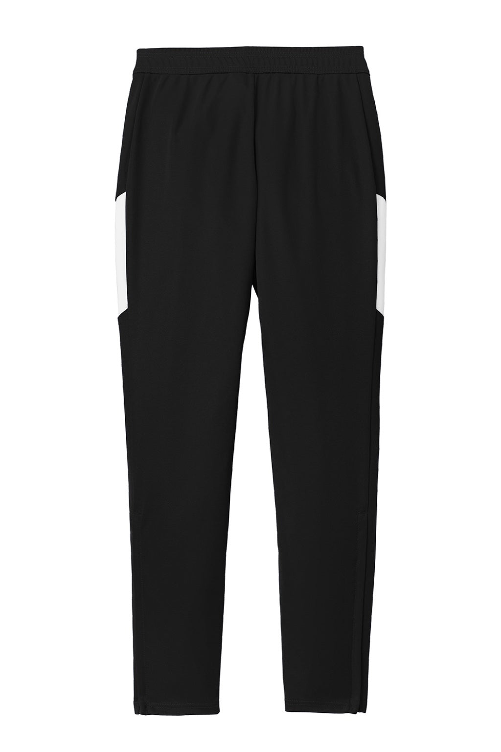 Sport-Tek LPST800 Womens Moisture Wicking Travel Pants w/ Pockets Black/White Flat Back