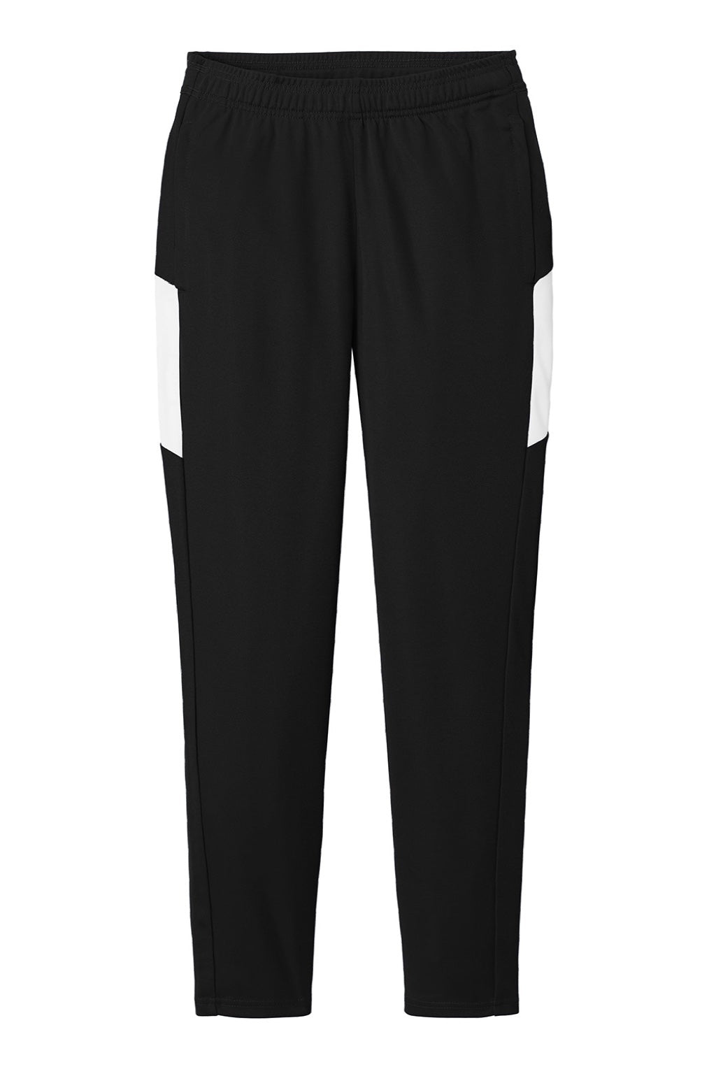 Sport-Tek LPST800 Womens Moisture Wicking Travel Pants w/ Pockets Black/White Flat Front
