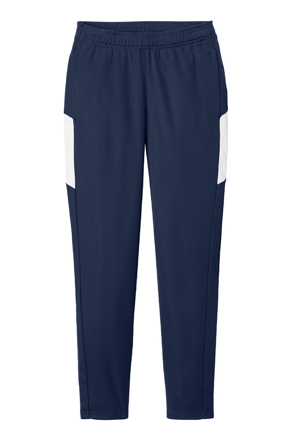 Sport-Tek LPST800 Womens Moisture Wicking Travel Pants w/ Pockets True Navy Blue/White Flat Front