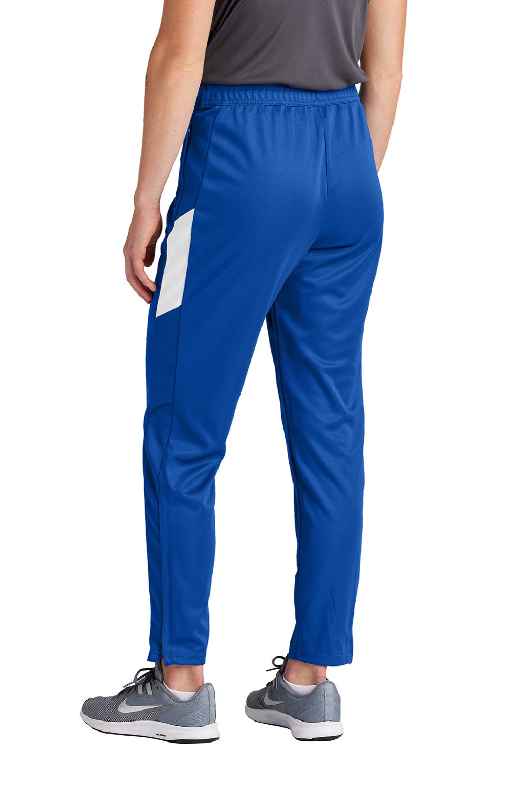 Sport-Tek LPST800 Womens Moisture Wicking Travel Pants w/ Pockets True Royal Blue/White Model Back
