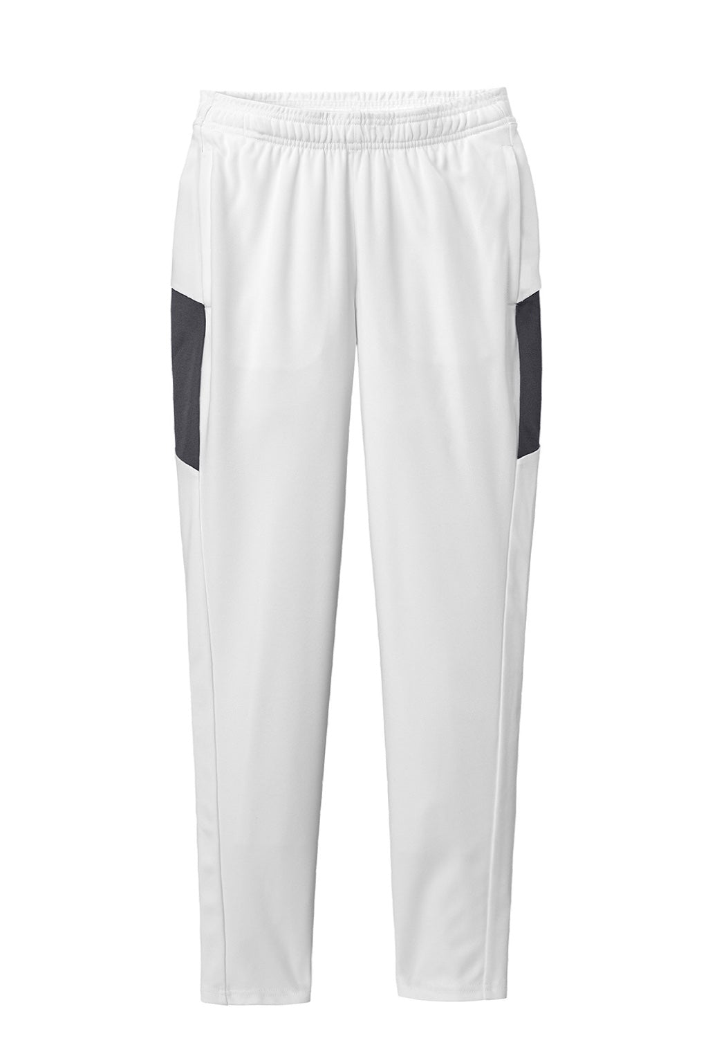 Sport-Tek LPST800 Womens Moisture Wicking Travel Pants w/ Pockets White/Iron Grey Flat Front
