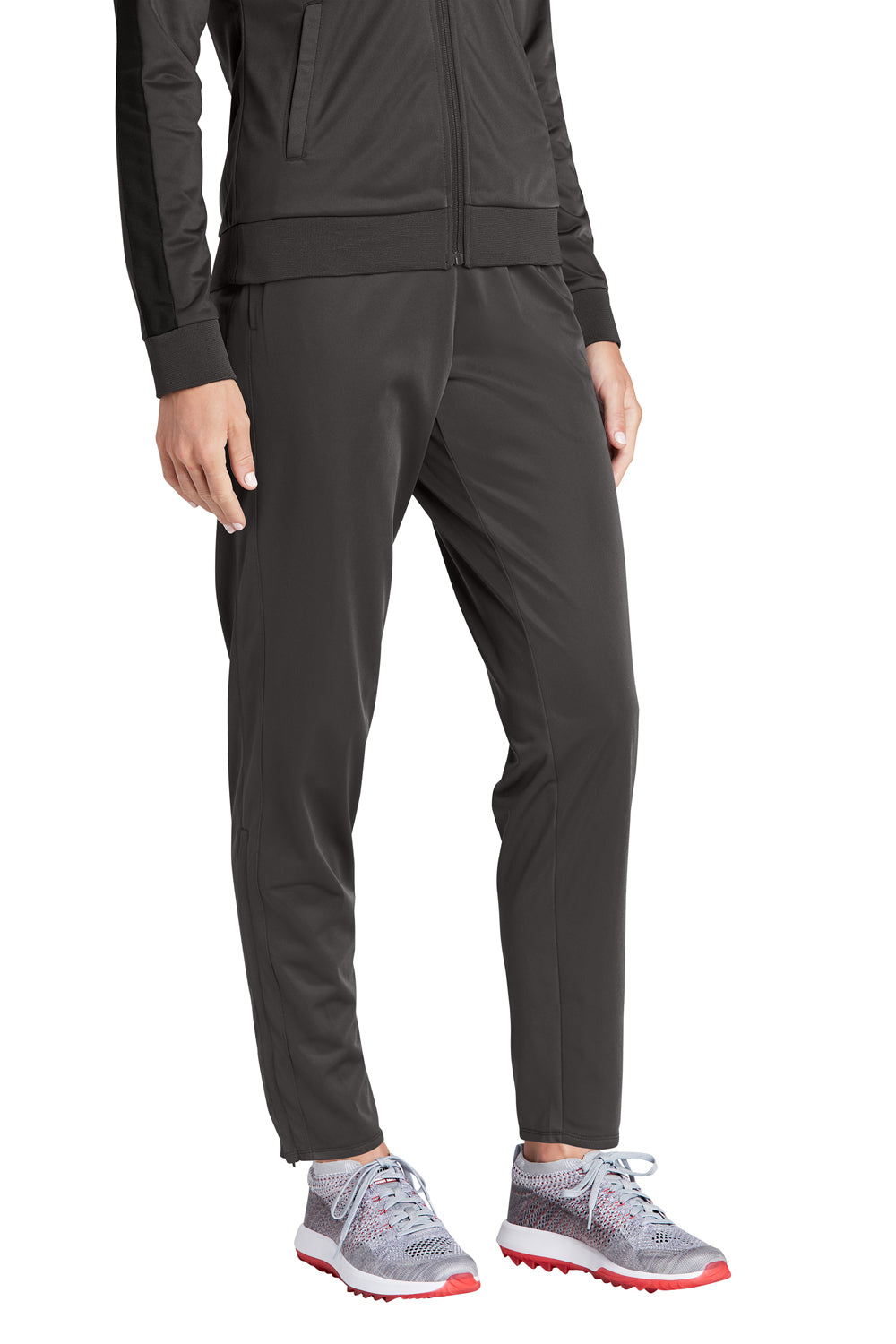 Sport-Tek LPST95 Womens Tricot Track Pants w/ Pockets Graphite Grey Model 3q