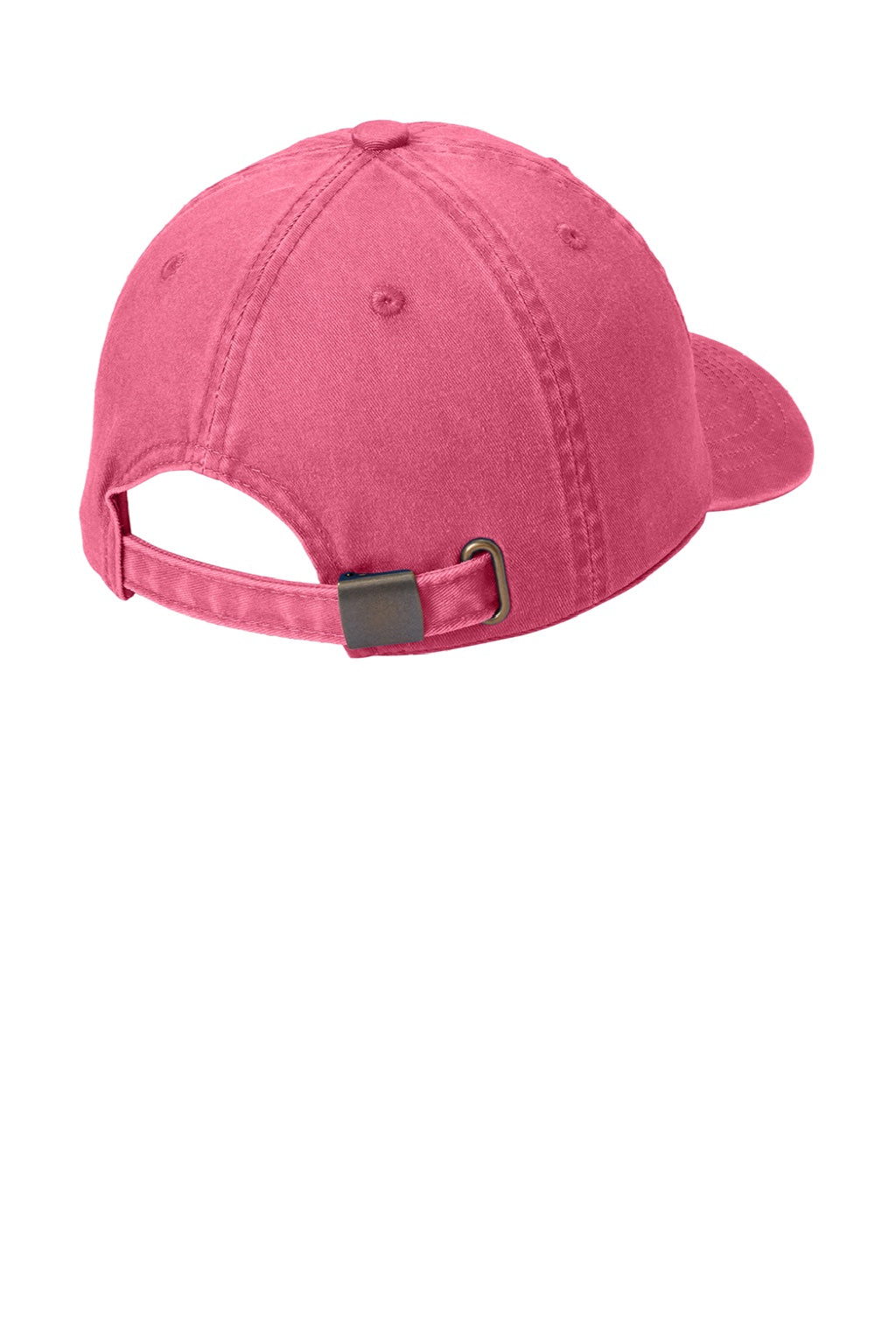 Port Authority Hats LPWU Womens Garment Washed Adjustable Hat Bright Pink Flat Back