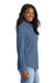 Port & Company LSP10 Womens Denim Long Sleeve Button Down Shirt Faded Blue Model Side