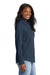 Port & Company LSP10 Womens Denim Long Sleeve Button Down Shirt Ink Blue Model Side