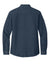 Port & Company LSP10 Womens Denim Long Sleeve Button Down Shirt Ink Blue Flat Back