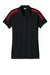 Sport-Tek LST104 Womens Moisture Wicking Competitor United Short Sleeve Polo Shirt Black/Deep Red Flat Front