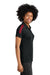Sport-Tek LST104 Womens Moisture Wicking Competitor United Short Sleeve Polo Shirt Black/Deep Red Model Side