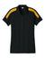 Sport-Tek LST104 Womens Moisture Wicking Competitor United Short Sleeve Polo Shirt Black/Gold Flat Front
