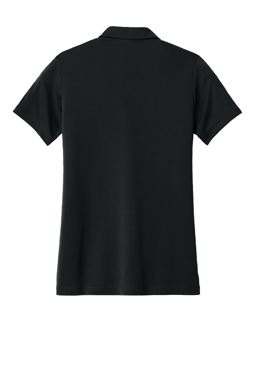 Sport-Tek LST104 Womens Moisture Wicking Competitor United Short Sleeve Polo Shirt Black/White Flat Back