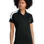 Sport-Tek Womens Moisture Wicking Competitor United Short Sleeve Polo Shirt - Black/White