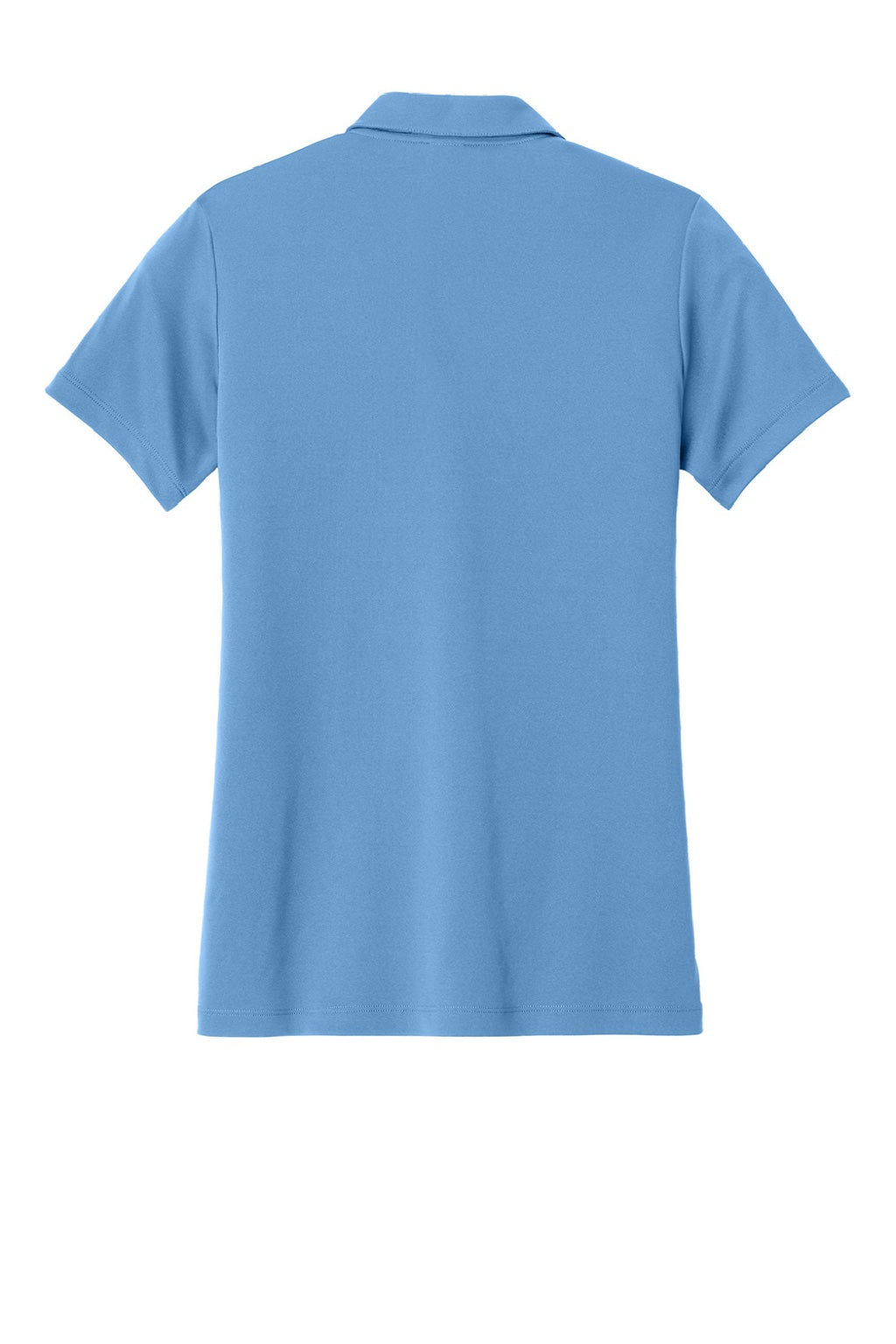 Sport-Tek LST104 Womens Moisture Wicking Competitor United Short Sleeve Polo Shirt Carolina Blue/White Flat Back