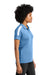 Sport-Tek LST104 Womens Moisture Wicking Competitor United Short Sleeve Polo Shirt Carolina Blue/White Model Side